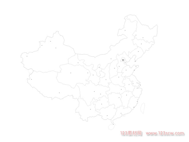 中国地图省份地图行政图ai格式矢量