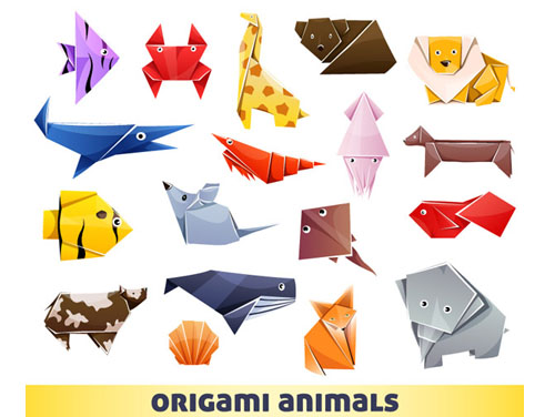 彩色折纸动物