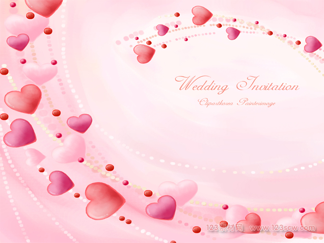 粉红色结婚创意婚礼心形背景素材